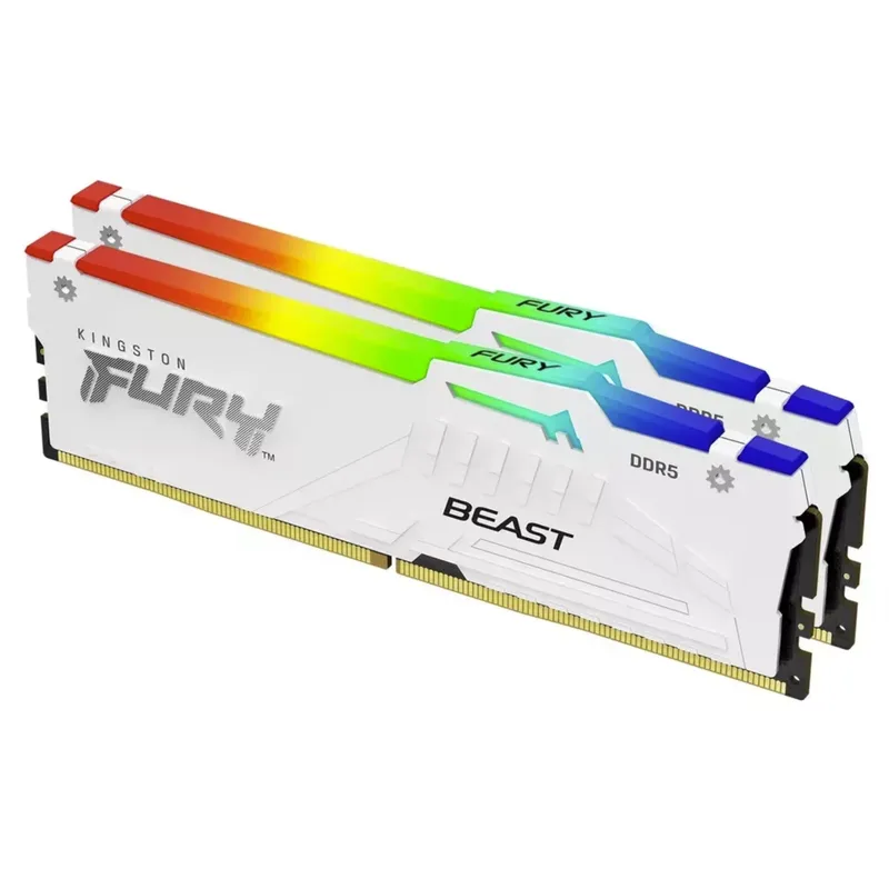 ذاكرة كينغستون فيوري وايت RGB  - مراجعة 64Gb Ddr5 6000Mhz Cl30 2X32Gb Desktop وسعره