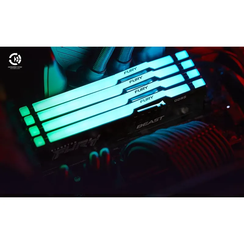 ذاكرة كينغستون فيوري وايت RGB  - مراجعة 64Gb Ddr5 6000Mhz Cl30 2X32Gb Desktop وسعره